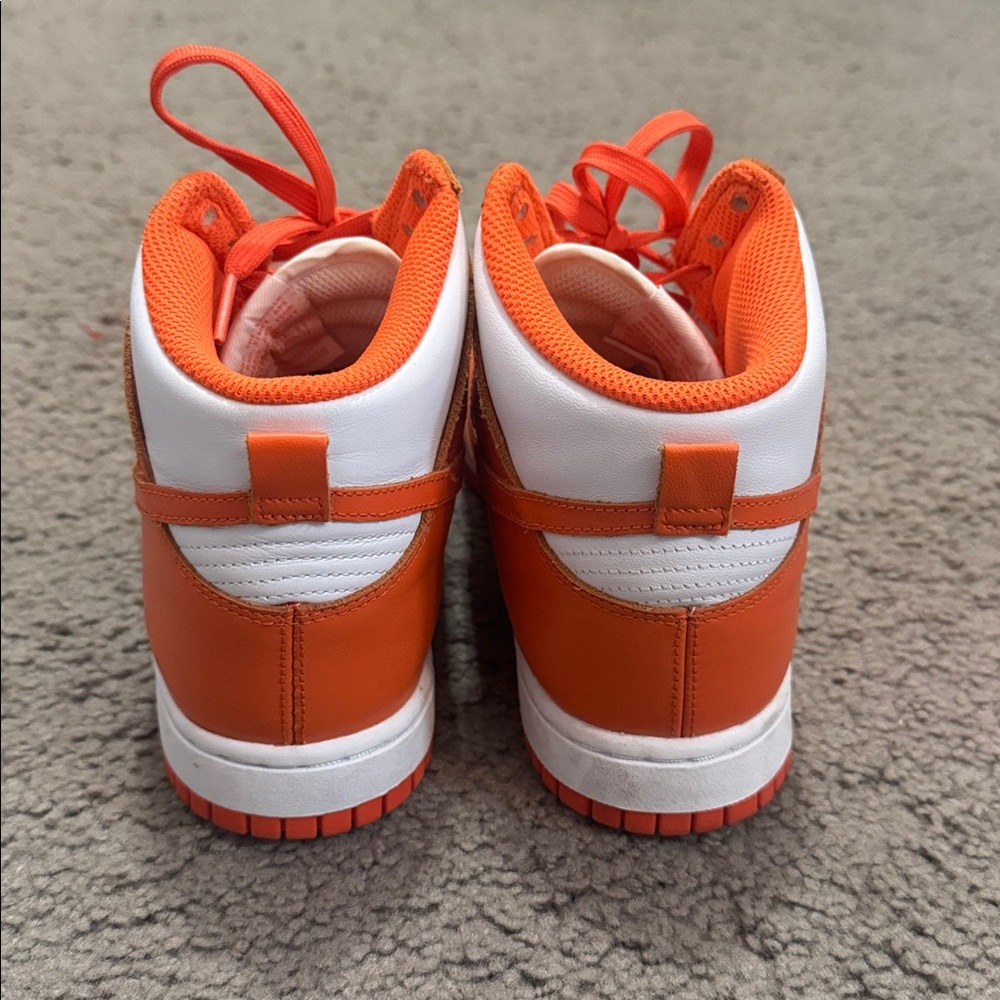 Nike Women’s High-Top Sneakers in Orange and White - Picture 3 of 6